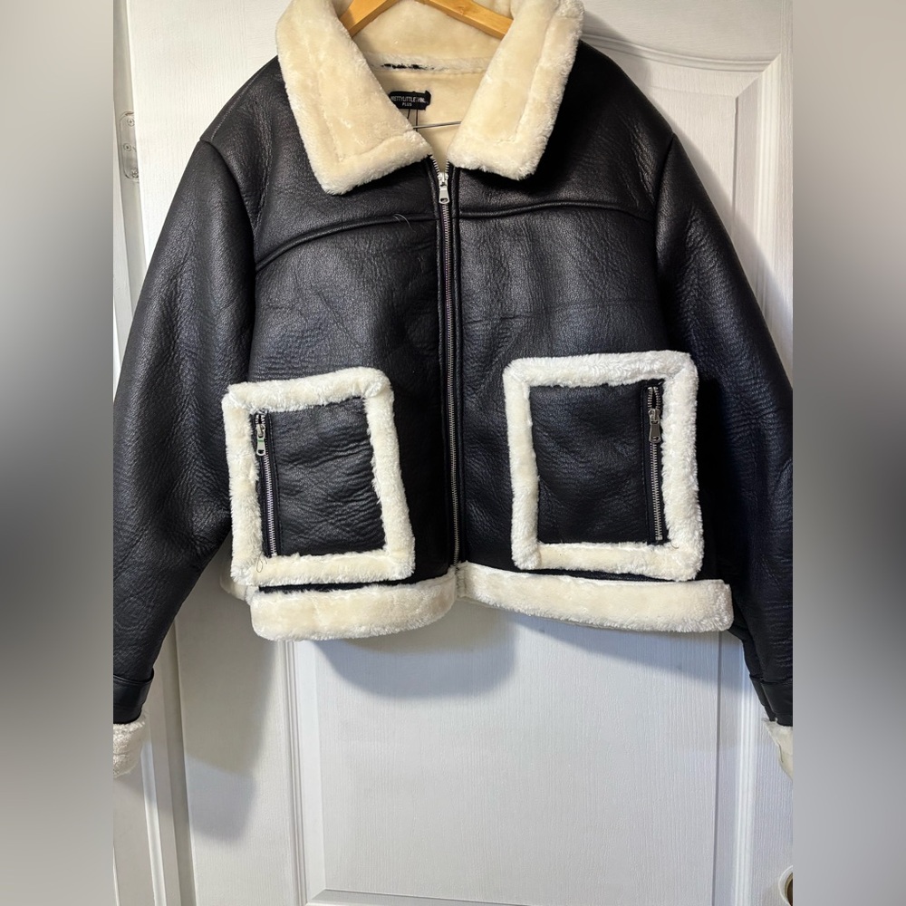 PrettyLittleThing Cream Shearling Jacket